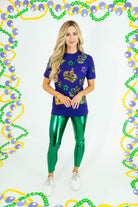 Metallic Leggings - Green - Obsession Boutique