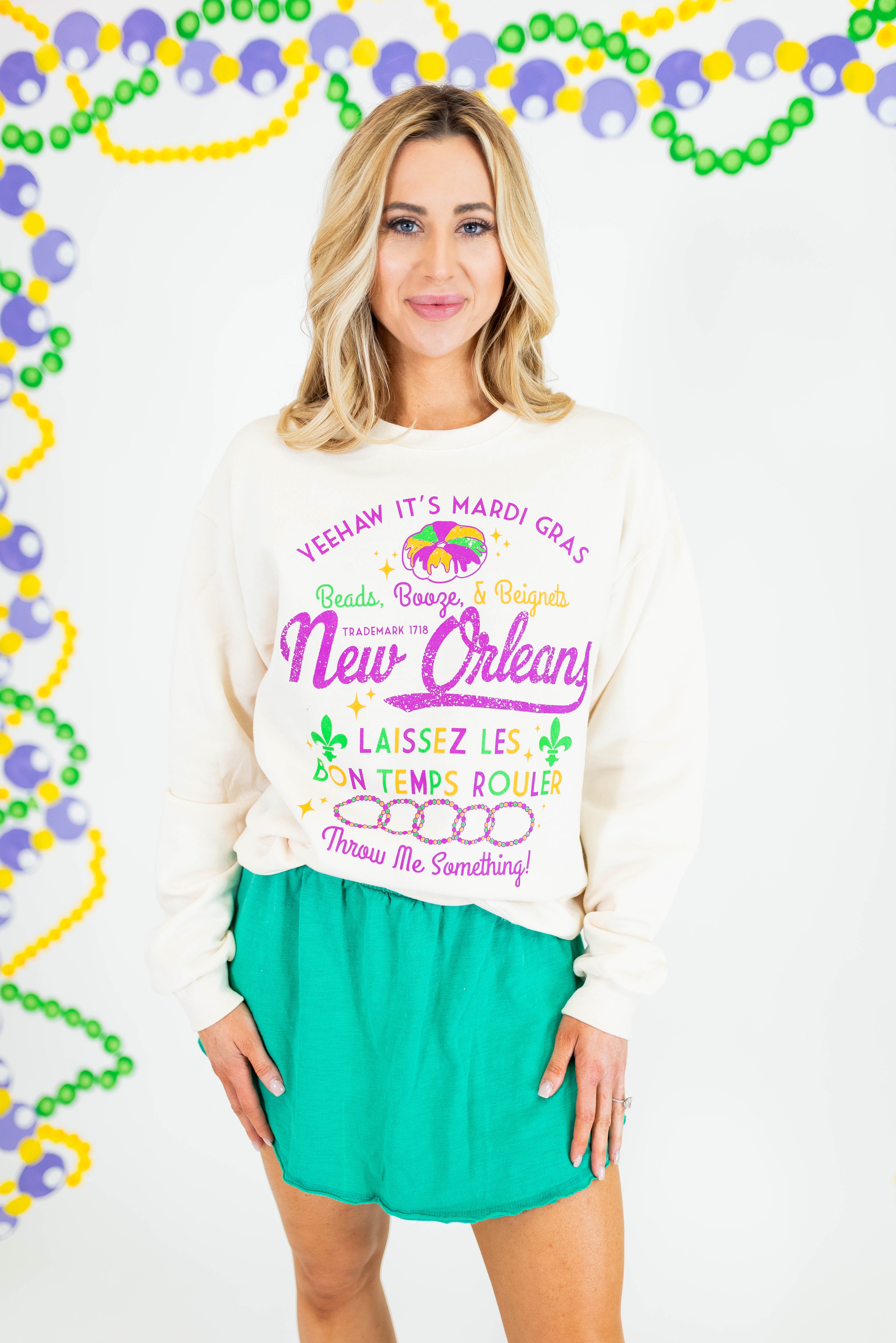 New Orleans Mardi Gras Sweatshirt - Obsession Boutique