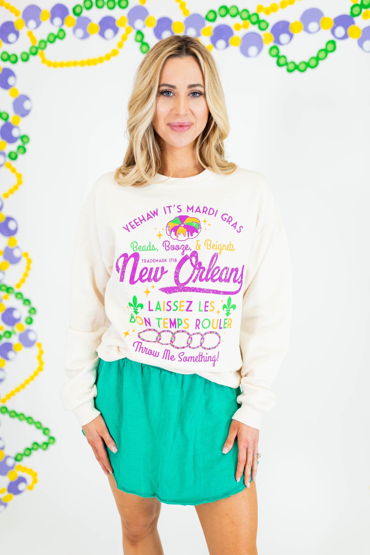 New Orleans Mardi Gras Sweatshirt - Obsession Boutique