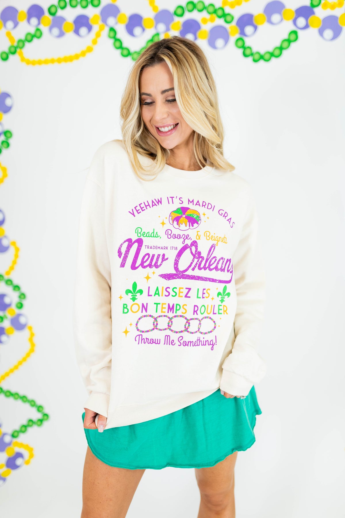 New Orleans Mardi Gras Sweatshirt - Obsession Boutique