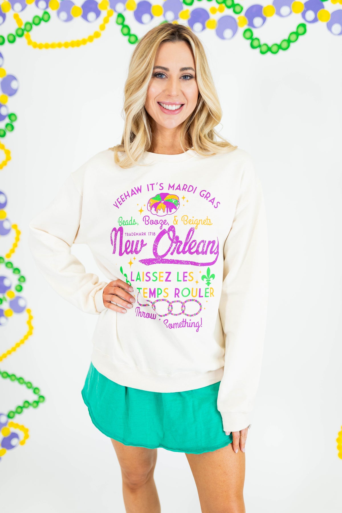 New Orleans Mardi Gras Sweatshirt - Obsession Boutique