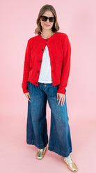 Pleated Baggy Wide Leg Jeans - Denim - Obsession Boutique