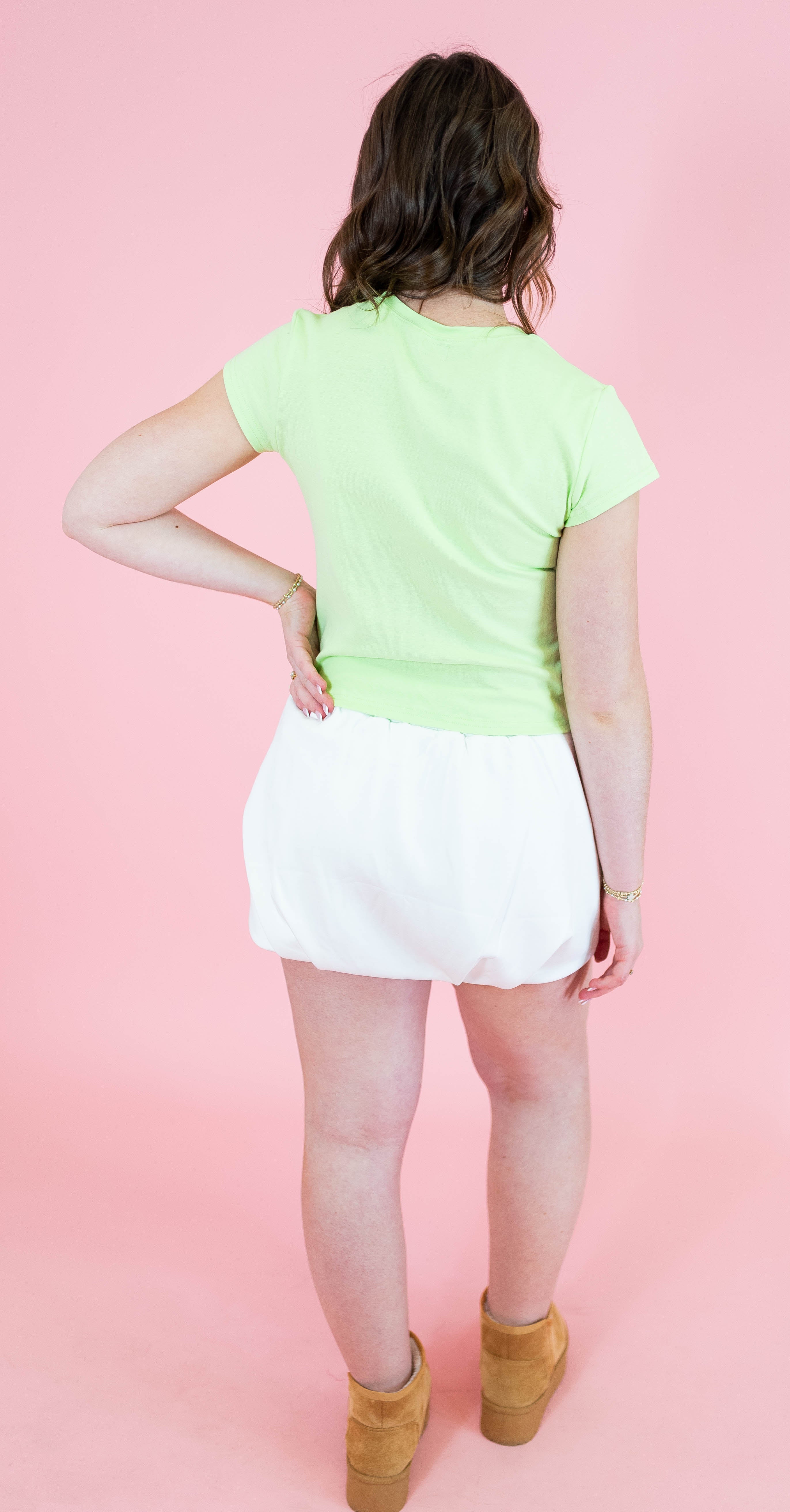 Lulu Mac: Babydoll Top - Lime - Obsession Boutique
