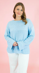 Textured Boat Neck Sweater - Obsession Boutique