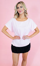 Cotton Slub Off-Shoulder Tee - Obsession Boutique