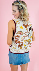 Queen Of Sparkles: Western Icon Knit Sweater Vest - Obsession Boutique