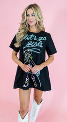 Queen Of Sparkles: Let's Go Girls Lassoing Cowgirl Dress - Obsession Boutique