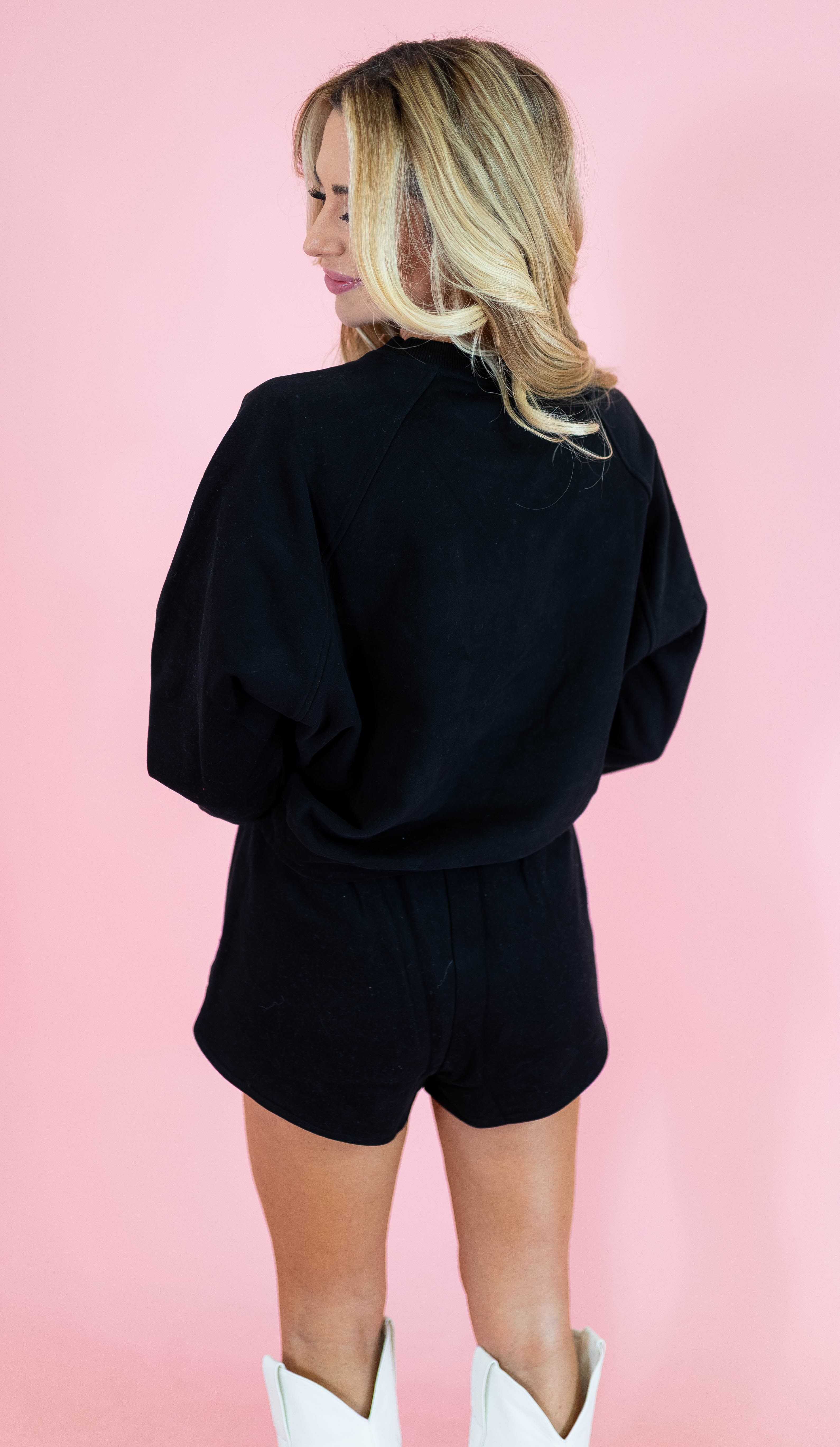 Queen Of Sparkles: Queen Card Rhinestone Tie Sweatshirt - Obsession Boutique