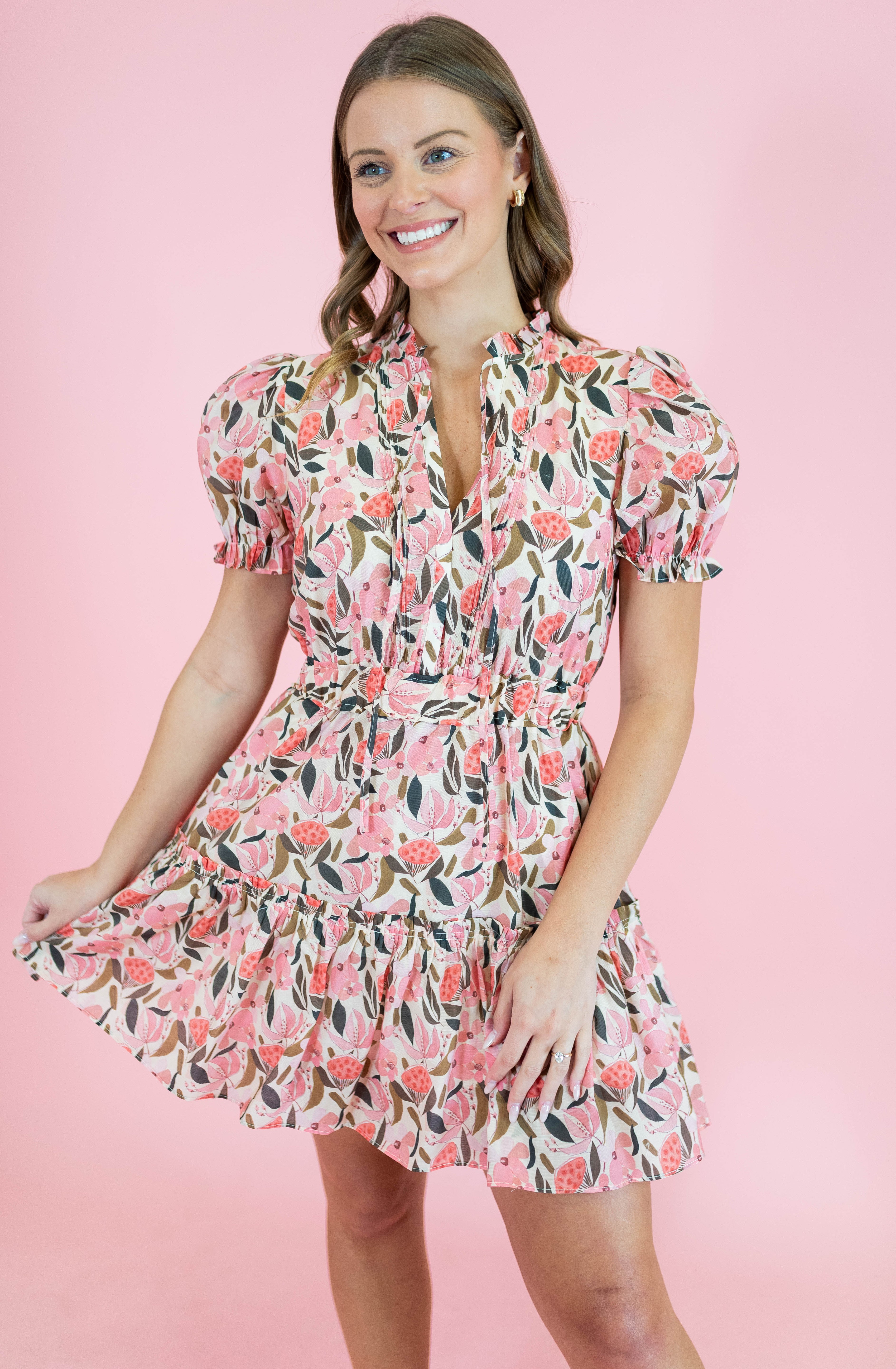 Peony Glow Short Dress - Obsession Boutique