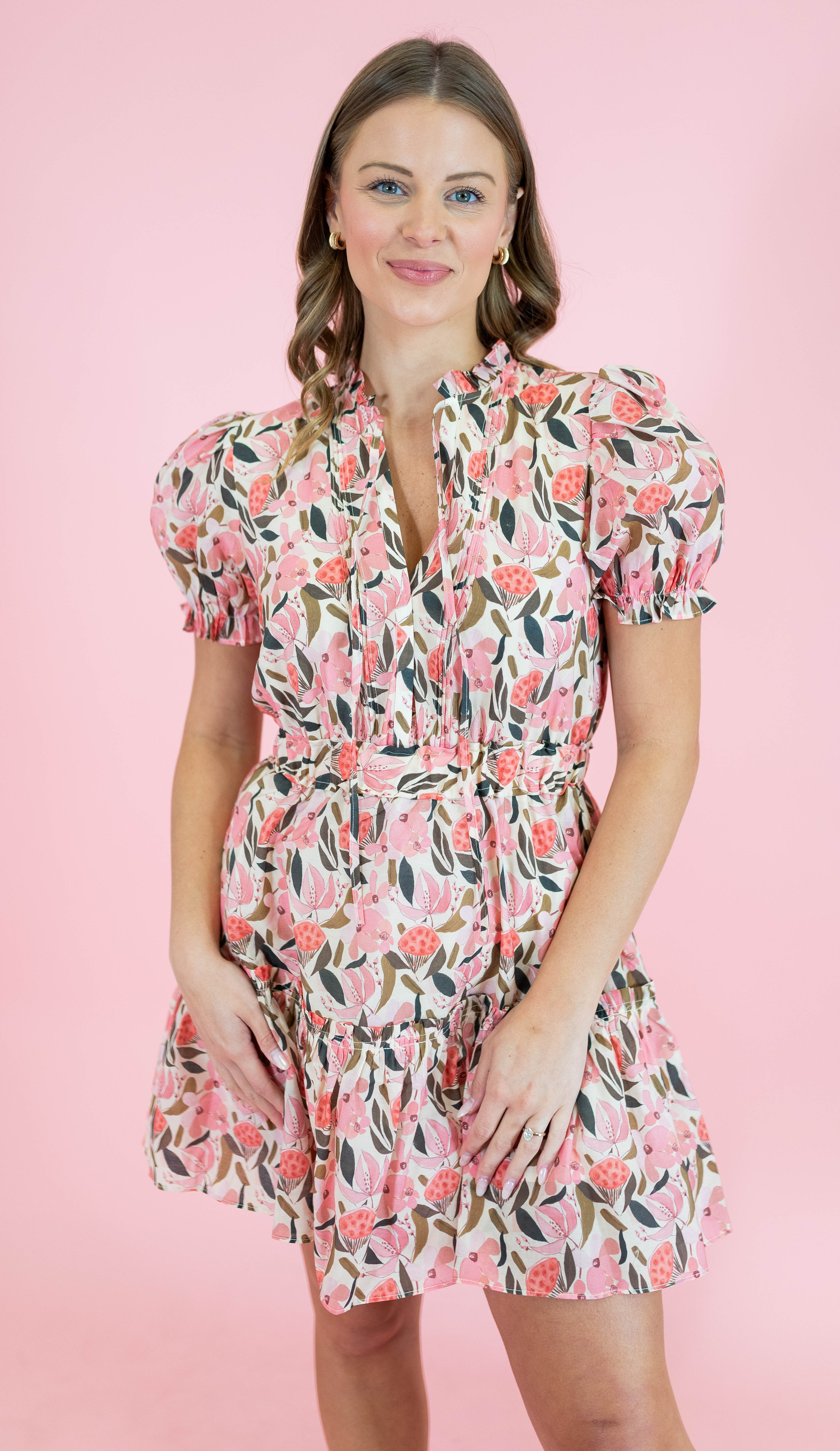 Peony Glow Short Dress - Obsession Boutique