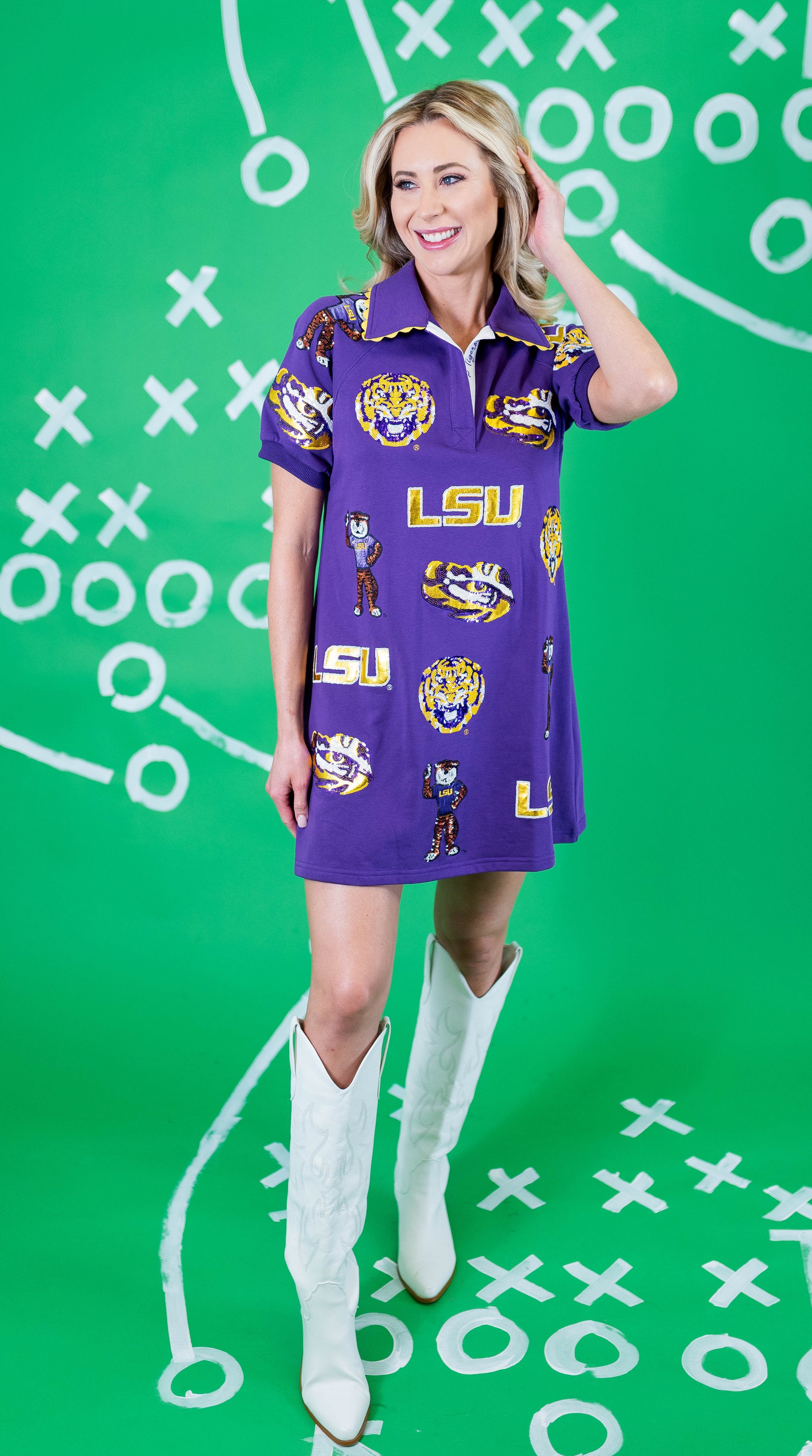 knee length dresses for ladies The LSU Tigers Poplin Tank Dress XL main image 1