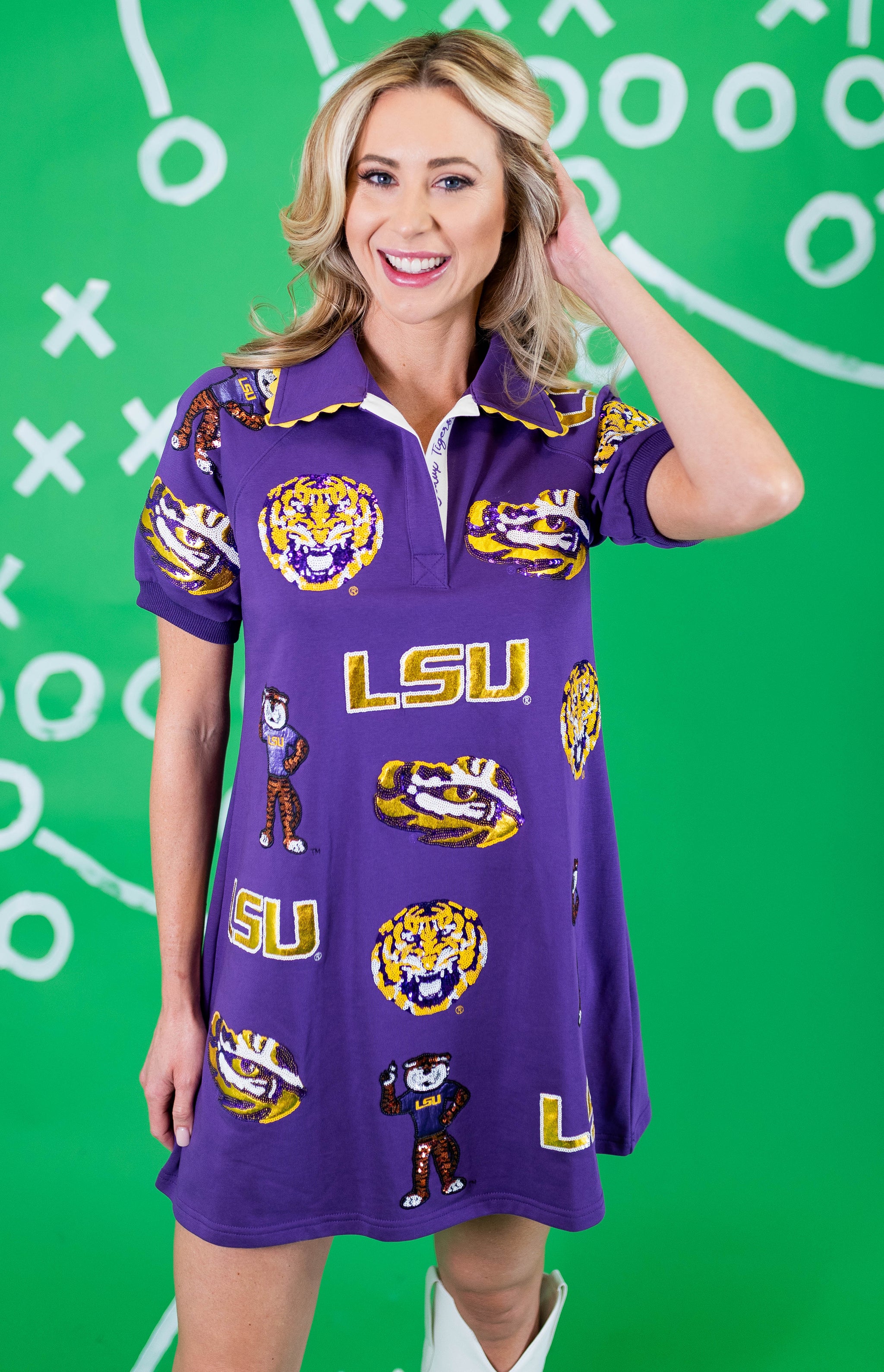 Brianna Cannon: LSU Logo Patch Dress Purple / Small