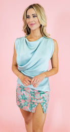 Drappy Neck Side Gathering Top - Obsession Boutique
