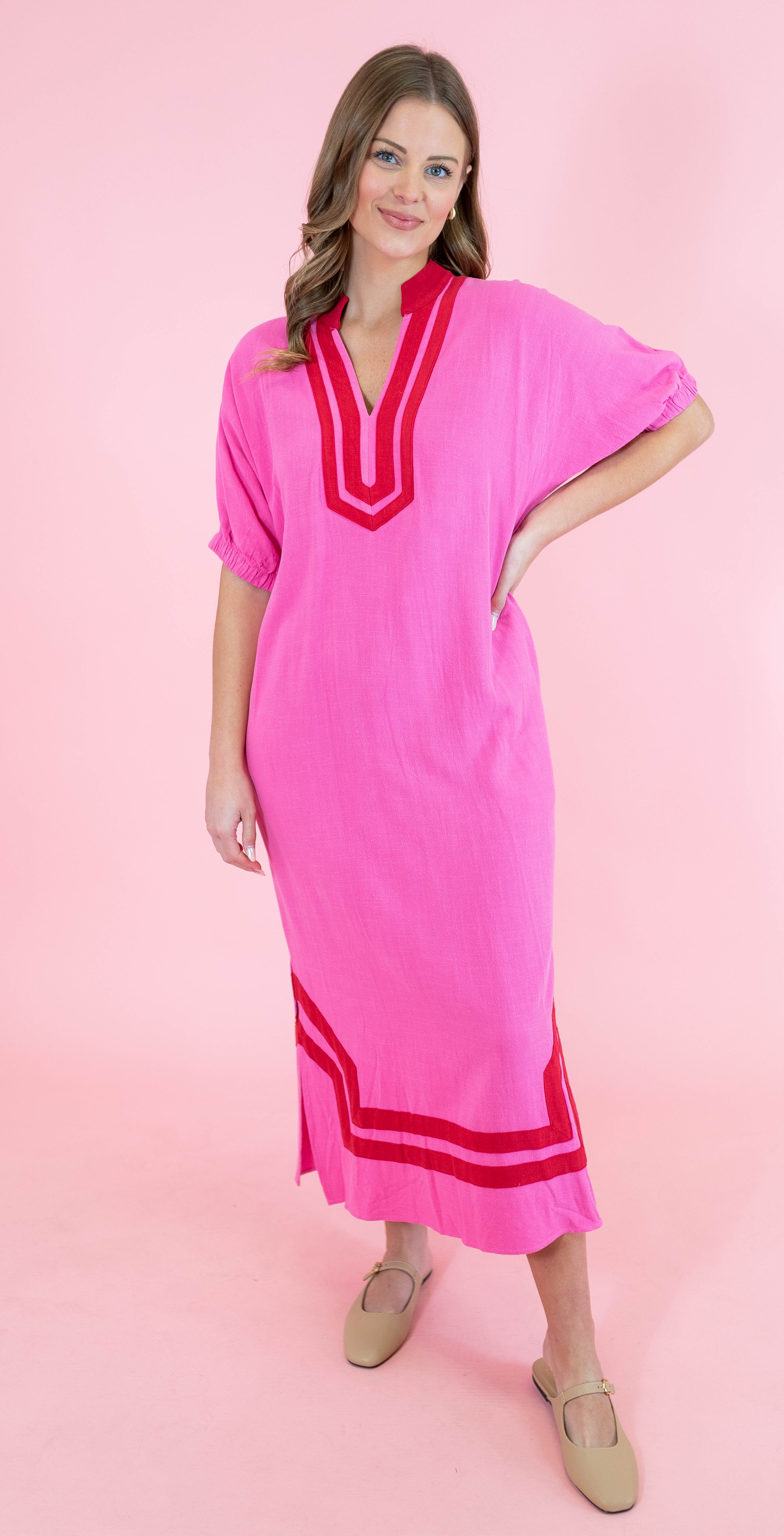 Short Raglan Sleeve Contrast Midi Dress - Obsession Boutique