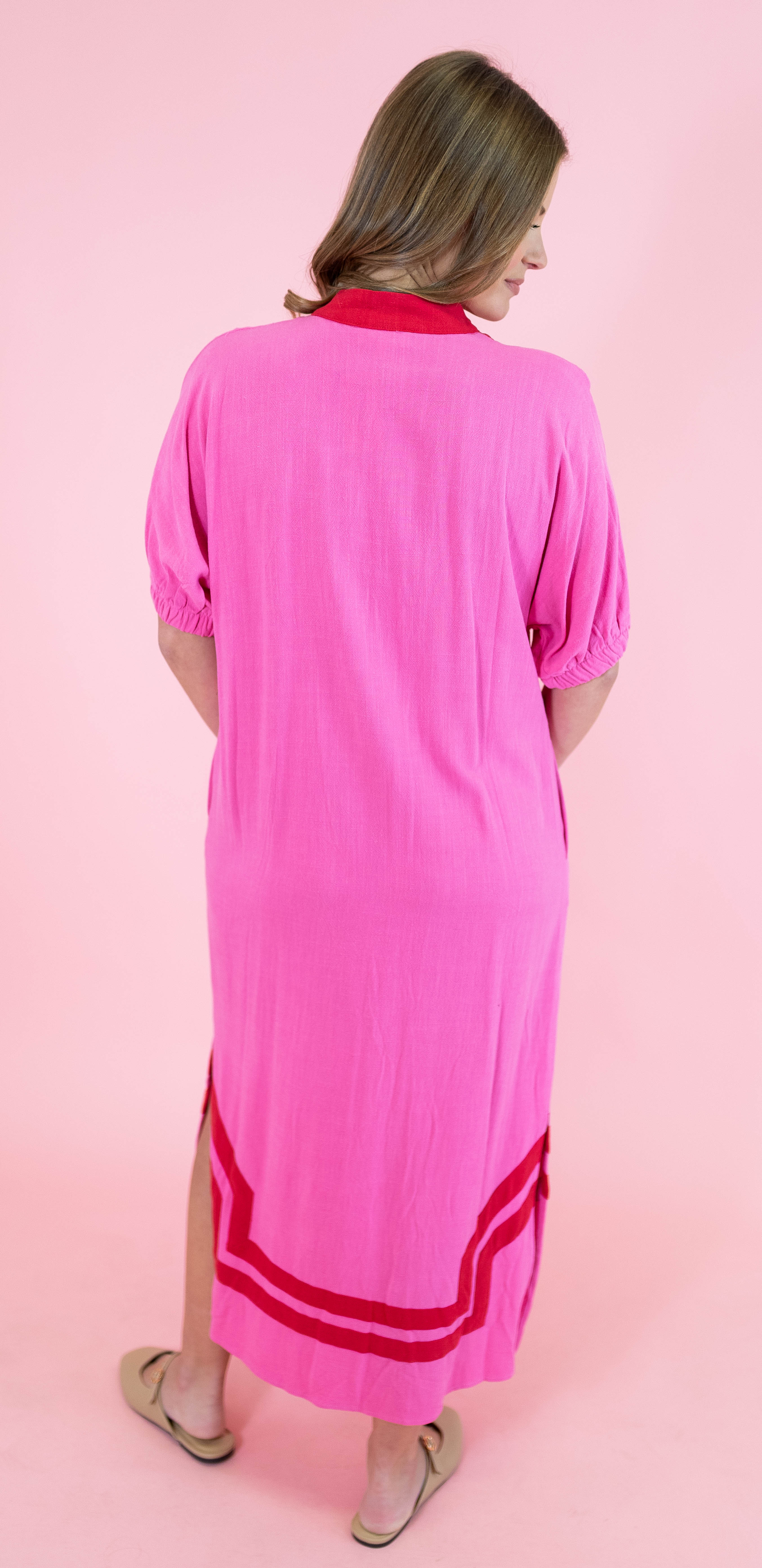 Short Raglan Sleeve Contrast Midi Dress - Obsession Boutique