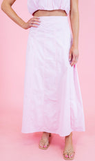 Topstitching Maxi Skirt - Baby Pink - Obsession Boutique