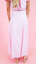 Topstitching Maxi Skirt - Baby Pink - Obsession Boutique