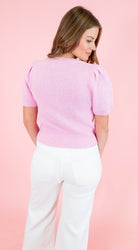 Bow Beaded Sweater Top - Obsession Boutique