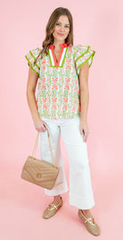 Blooming Breeze Flutter Sleeve Top - Obsession Boutique