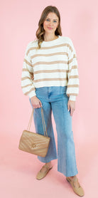 Soft Stripes Long Sleeve Pullover Sweater - Obsession Boutique