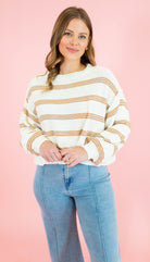 Soft Stripes Long Sleeve Pullover Sweater - Obsession Boutique