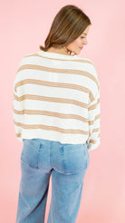 Soft Stripes Long Sleeve Pullover Sweater - Obsession Boutique
