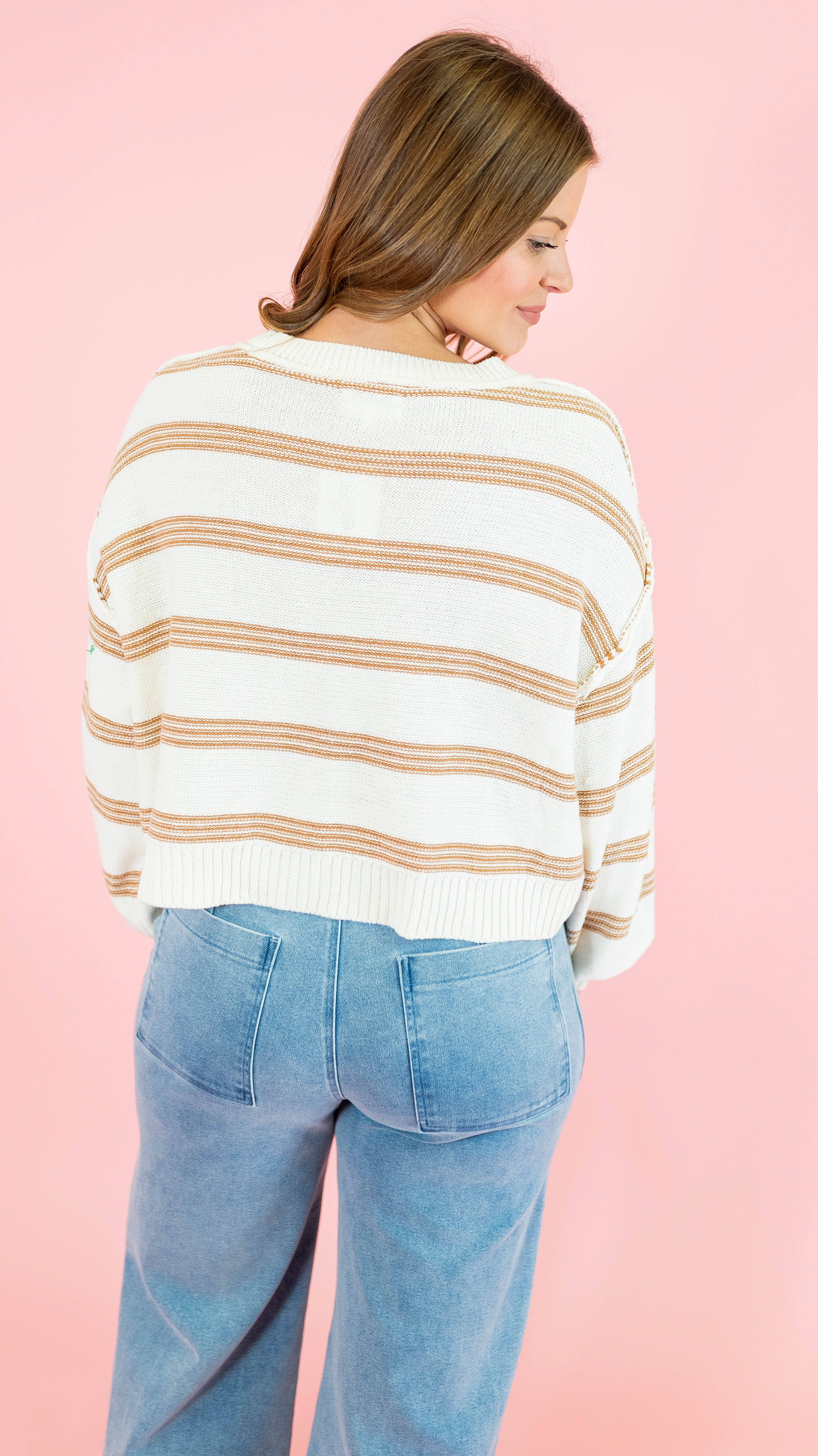 Soft Stripes Long Sleeve Pullover Sweater - Obsession Boutique