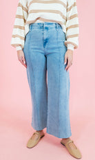 Front Seam High Rise Wide Leg Pants - Obsession Boutique