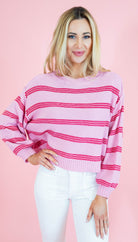 Soft Stripes Long Sleeve Pullover Sweater - Obsession Boutique