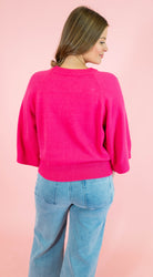 Solid Raglan 3/4 Sleeve Sweater - Obsession Boutique