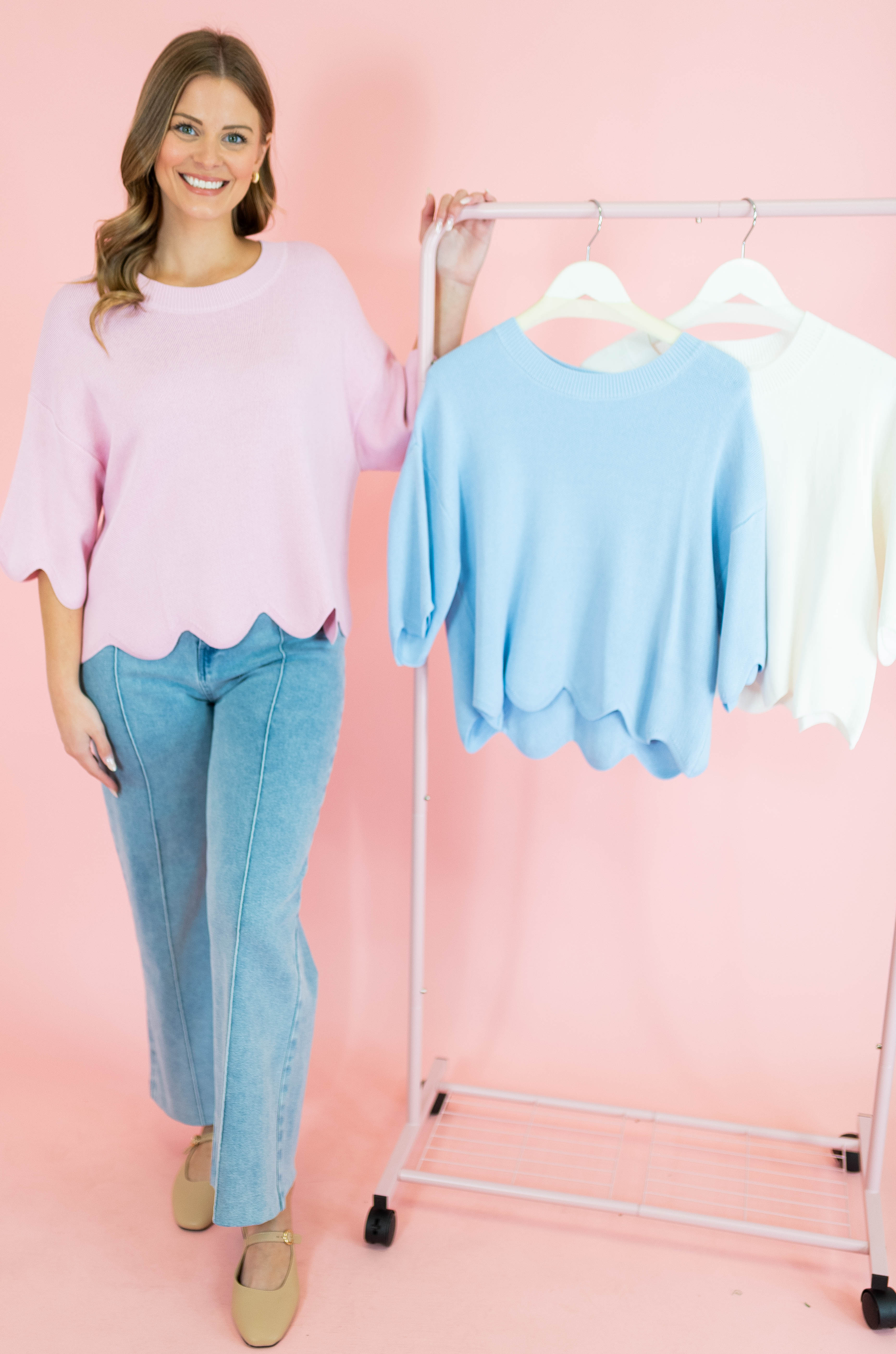 Heavy Knit Scallop Sweater Top - Obsession Boutique