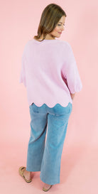 Heavy Knit Scallop Sweater Top - Obsession Boutique