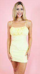 Gathered Bust Smocked Back Dress - Obsession Boutique
