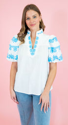 The Dahlia Placket Top - Obsession Boutique