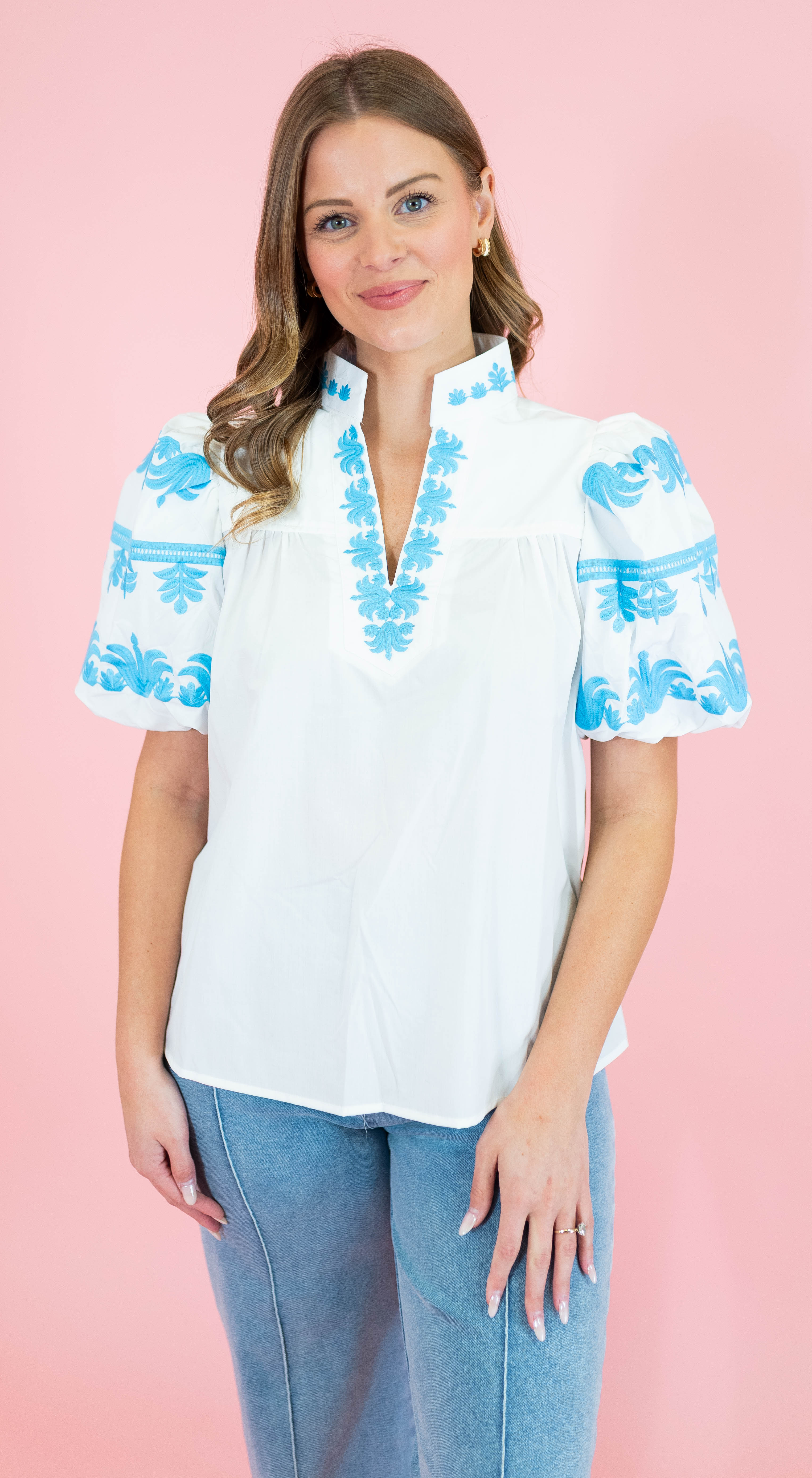The Dahlia Placket Top - Obsession Boutique