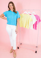 Sunny Days Cable Knit Sweater - Obsession Boutique