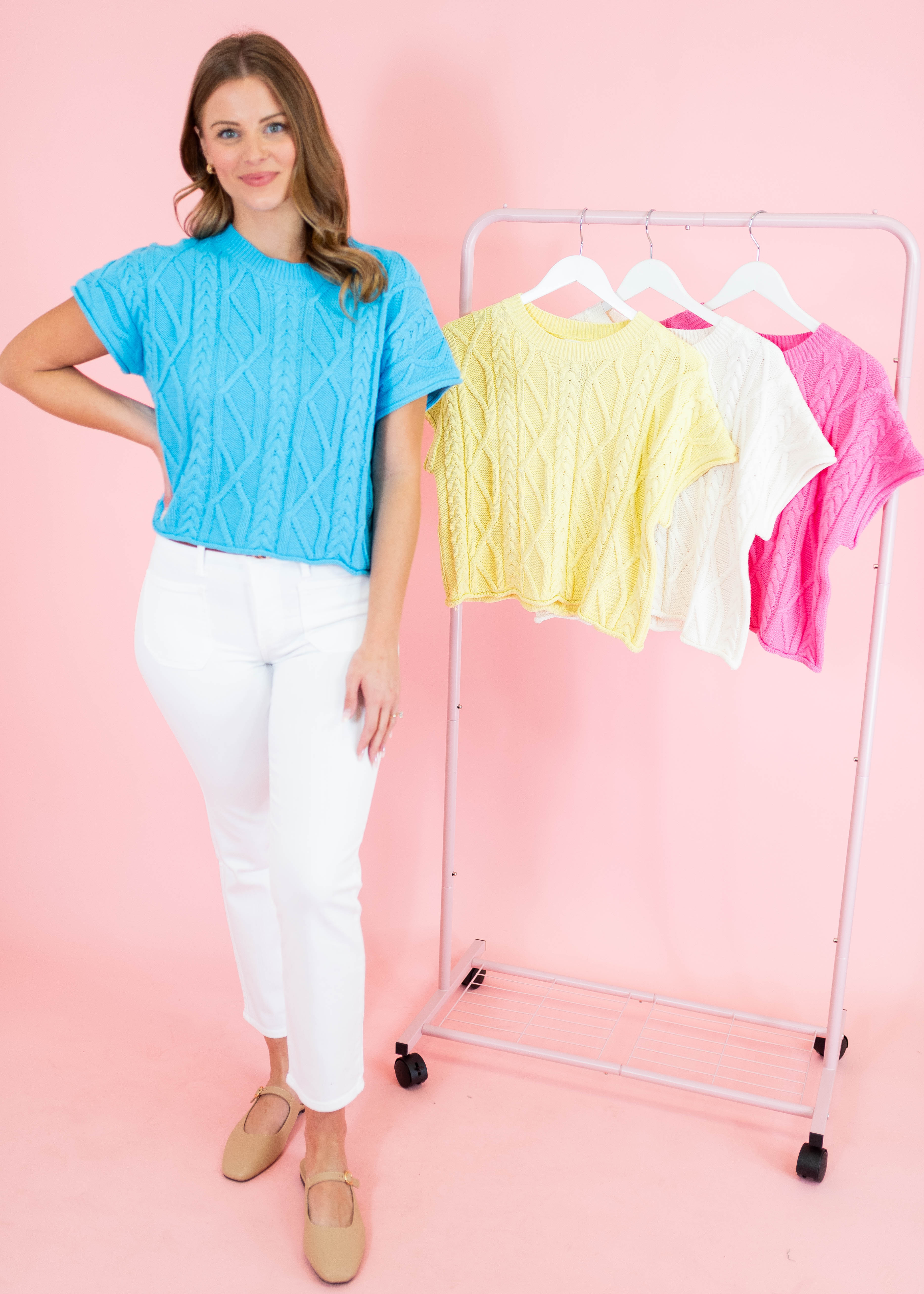 Sunny Days Cable Knit Sweater - Obsession Boutique