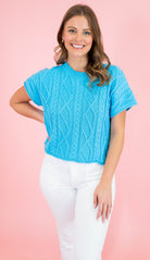 Sunny Days Cable Knit Sweater - Obsession Boutique