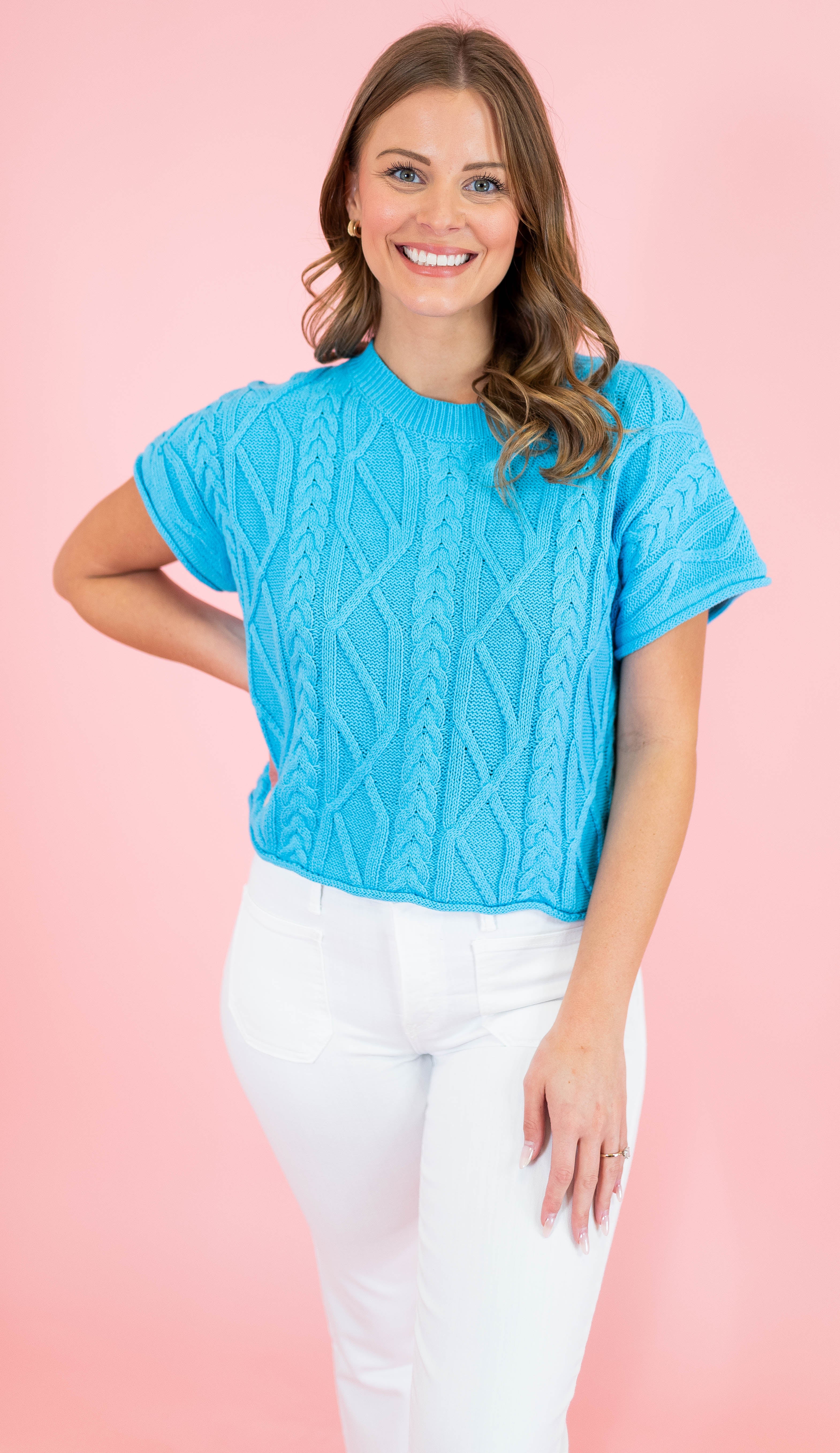 Sunny Days Cable Knit Sweater - Obsession Boutique