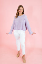 Mixed Rib Knit Long Sleeve Sweater - Obsession Boutique