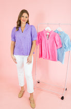 The Spring Bloom Embroidered Puff Sleeve Top - Obsession Boutique