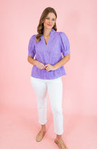 The Spring Bloom Embroidered Puff Sleeve Top - Obsession Boutique