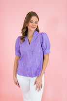 The Spring Bloom Embroidered Puff Sleeve Top - Obsession Boutique