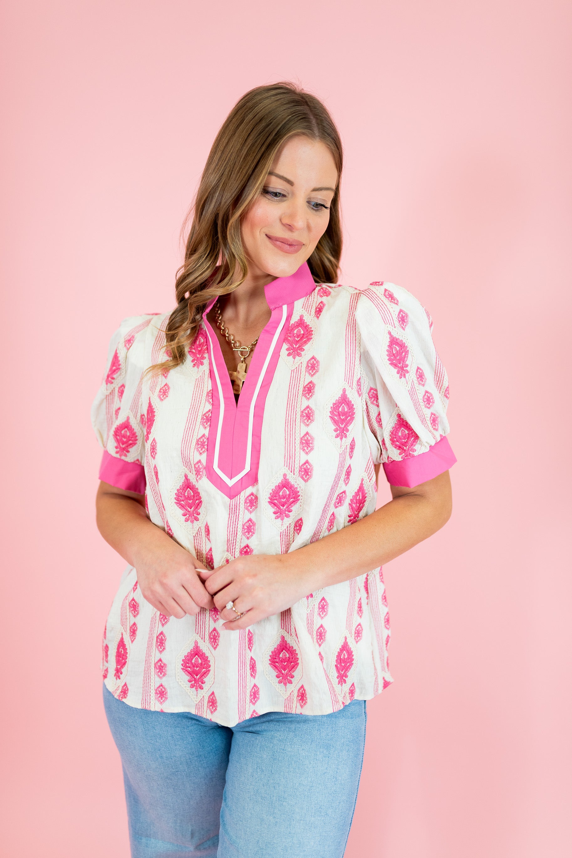 The Camille Stitch Detail Top - Obsession Boutique