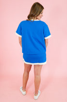 Short Sleeve Knit Contrast Top - Obsession Boutique
