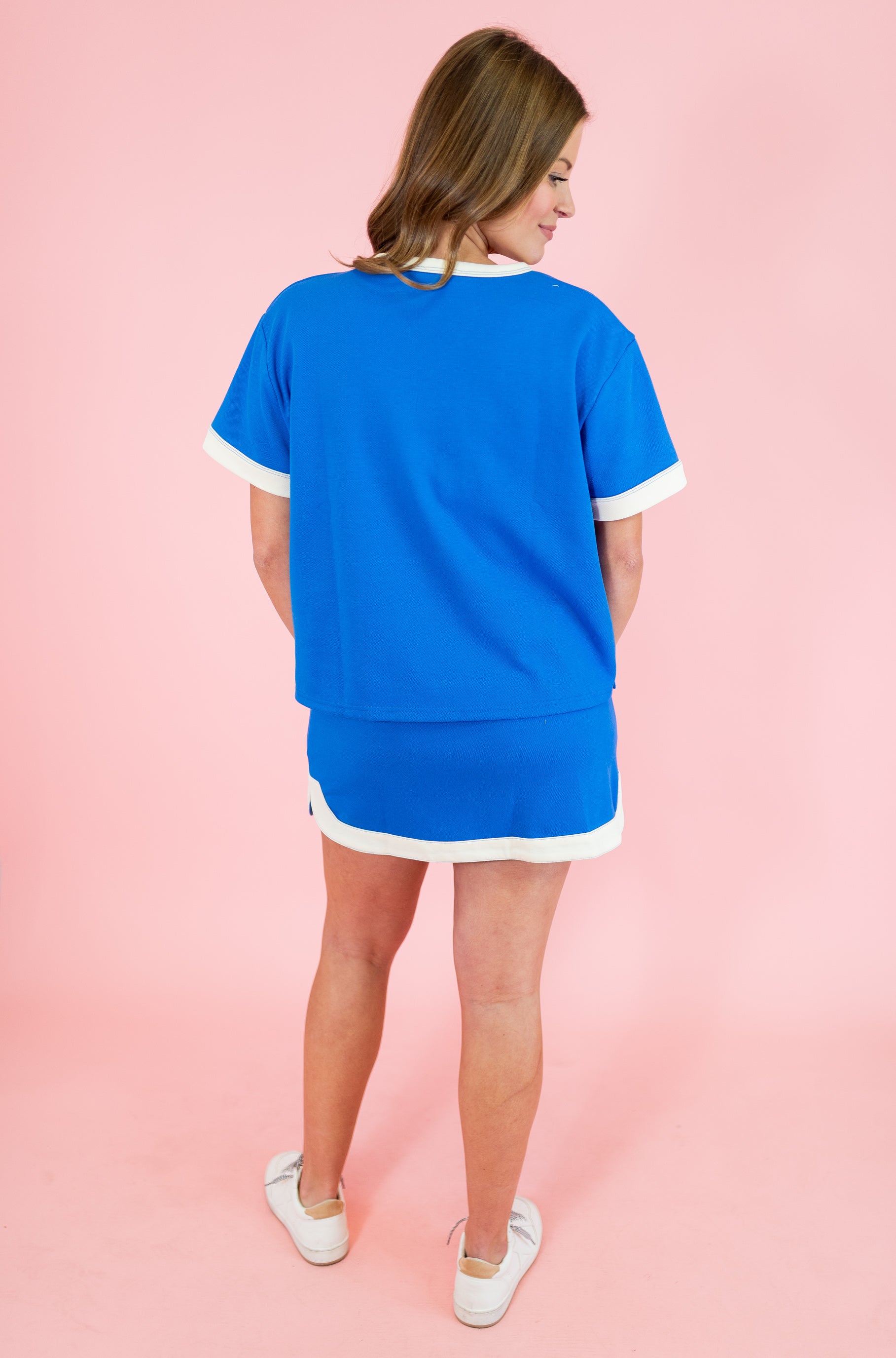 Short Sleeve Knit Contrast Top - Obsession Boutique