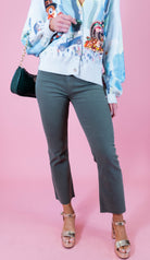 Cropped Demi Flare Jeans – Vintage Olive - Obsession Boutique
