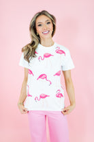 Flamingo Sequin Shirt - Obsession Boutique
