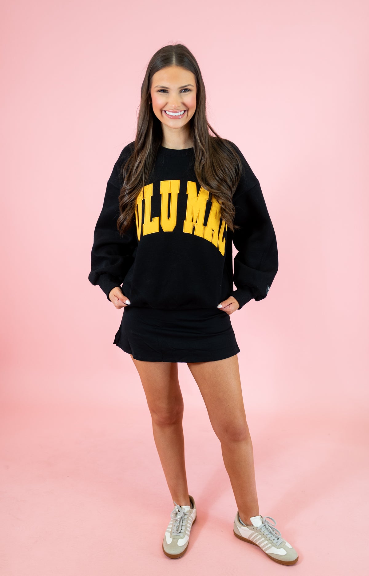 Lulu Mac: Black & Yellow Stitch Sweatshirt - Obsession Boutique