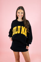 Lulu Mac: Black & Yellow Stitch Sweatshirt - Obsession Boutique